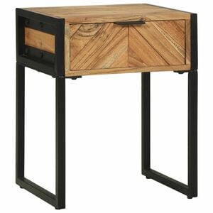 vidaXL Y&ouml;p&ouml;yt&auml; Ruskea 40 x 35 x 50 cm Tiivis Akaasiapuu ja Metalli