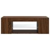 vidaXL TV-taso LED-valoilla ruskea tammi 90x39x30 cm
