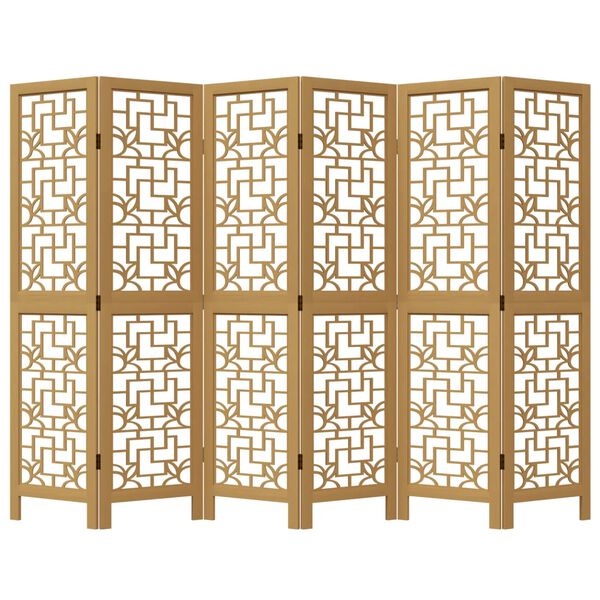 vidaXL 6-Paneelinen tilanjakaja ruskea t&auml;ysi keisaripuu