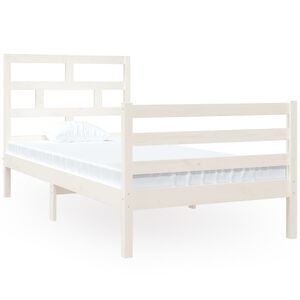 vidaXL S&auml;ngynrunko valkoinen 90x190 cm Single t&auml;ysi puu