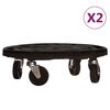 vidaXL Kasvirullakko py&ouml;rill&auml; 2 kpl 40 cm halkaisija musta 275 kg