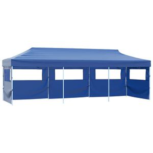 vidaXL Kokoontaitettava pop-up juhlateltta 5 sivusein&auml;&auml; 3x9 m sininen