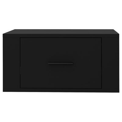 vidaXL Seinäkiinnitettävä yöpöytä musta 50x36x25 cm