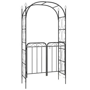 vidaXL Puutarhakaari portilla musta 108x45x235 cm ter&auml;s