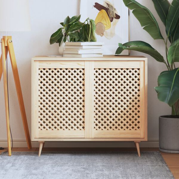 vidaXL Kaapin ovet ristikkomuotoilu 2 kpl 49,5x69 cm täysi mänty