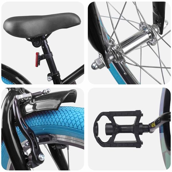 vidaXL Lastenpy&ouml;r&auml; 20 Tuumaa 6-11-vuotiaille Musta