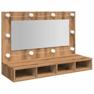vidaXL Peilikaappi LED-valoilla Artisan Oak 90x31,5x62 cm