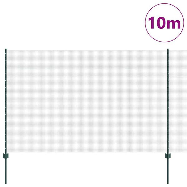 vidaXL Aita ja Tuki Vihre&auml; 1,6 x 10 m Ter&auml;st&auml; ja PVC:t&auml;
