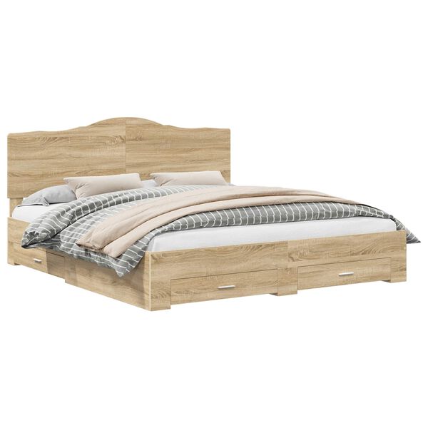 vidaXL S&auml;ngyn runko Sonoman tammi 6FT Super King Size Tekninen puu