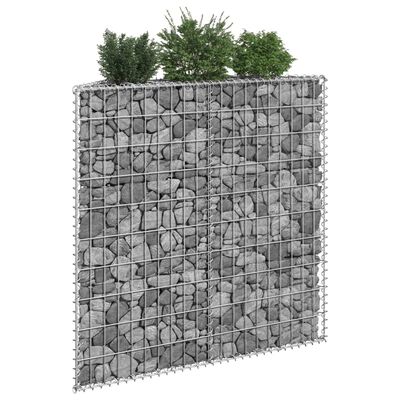 vidaXL Korotettu kivikori/kukkalaatikko galvanoitu teräs 100x20x100 cm