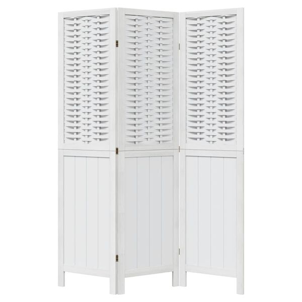 vidaXL 3-Paneelinen tilanjakaja valkoinen t&auml;ysi keisaripuu
