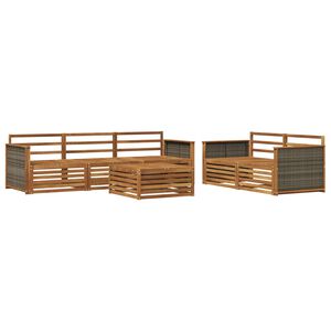 vidaXL Ulkosohvakokoelma 6 pcs Luonnollinen Tihe&auml; akasiapuu