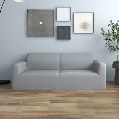 vidaXL Joustava 2-istuttavan sohvan päällinen harmaa polyesteri jersey