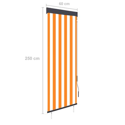 vidaXL Ulkorullaverho 60x250 cm valkoinen ja oranssi
