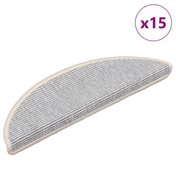 vidaXL Portaiden matot 15 kpl 56x17x3 cm hopeanv&auml;rinen puolipy&ouml;re&auml;