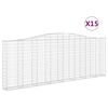 vidaXL Kaarevat kivikorit 15 kpl 400x30x140/160 cm galvanoitu rauta