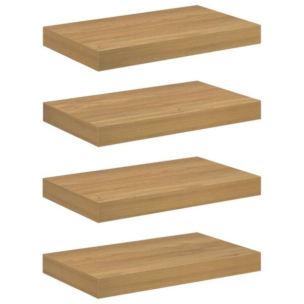 vidaXL Sein&auml;hylly 4 pcs Ruskea 40 x 23,5 x 4 cm Tekninen puu