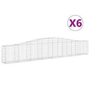 vidaXL Kaarevat kivikorit 6 kpl 400x30x60/80 cm galvanoitu rauta