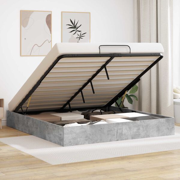 vidaXL Ottoman S&auml;ngyn Runko Betoni 193 x 120 x 25 cm Lastulevy