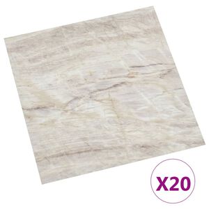 vidaXL Itsekiinnittyv&auml;t lattialankut 20 kpl PVC 1,86 m&sup2; beige