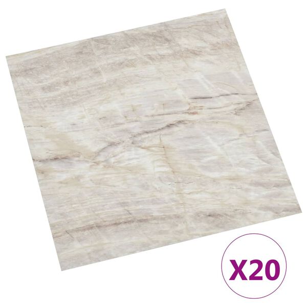 vidaXL Itsekiinnittyvät lattialankut 20 kpl PVC 1,86 m² beige
