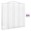 vidaXL Kaarevat kivikorit 4 kpl 200x30x200/220 cm galvanoitu rauta