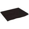 vidaXL Sein&auml;hylly tummanruskea 60x50x2 cm k&auml;sitelty t&auml;ystammi