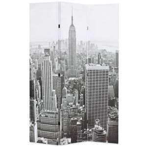 vidaXL Taitettava tilanjakaja 120x170 cm New Yorkin p&auml;iv&auml;maisema