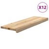vidaXL Askelmat 12 kpl k&auml;sittelem&auml;t&ouml;n 80x30x2 cm t&auml;ysi tammi