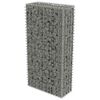 vidaXL Gabionsein&auml; kansilla galvanoitu ter&auml;s 50x20x100 cm