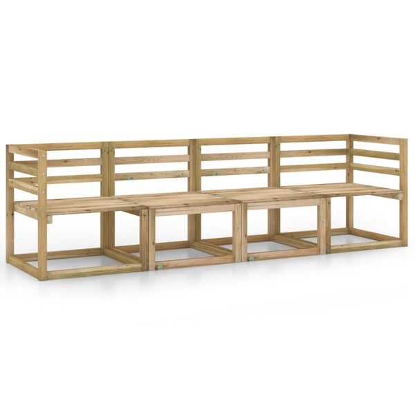 vidaXL 4-istuttava puutarhasohva viherkyll&auml;stetty m&auml;nty