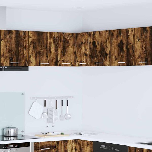 vidaXL Henkarikaappi Savustettu tammi ja valkoinen 57 x 57 x 40 cm