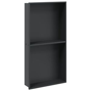 vidaXL Suihkuhylly matta musta 32x62x9 cm ruostumaton ter&auml;s