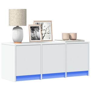 vidaXL TV-taso LED-valoilla valkoinen 97x34x40 cm tekninen puu