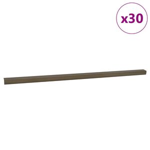 vidaXL Porrasaskelmien reunalistat 30 pcs Ruskea 67 x 3 x 2 cm