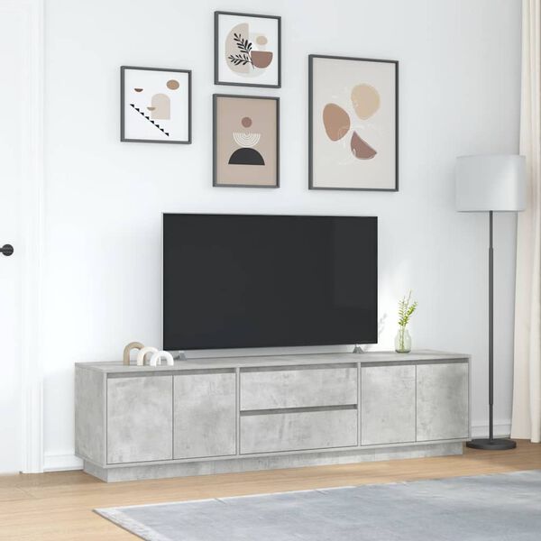vidaXL TV-taso LED-valoilla betoninharmaa 193,5x41x50 cm