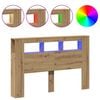 vidaXL S&auml;ngynp&auml;&auml;ty LED-valot artesaani tammi 160x18,5x103,5 cm puu
