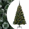 vidaXL Muovinen joulukuusi koristeilla 120 cm 150 LEDi&auml;