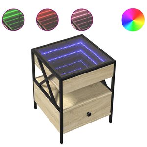 vidaXL sohvap&ouml;yt&auml; Infinity LED-valoilla Sonoma-tammi 40x40x51 cm