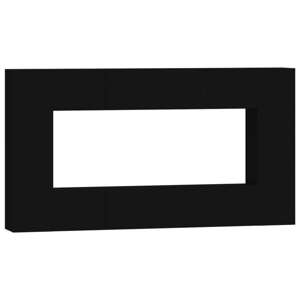 vidaXL 8-osainen TV-kaappisarja musta tekninen puu