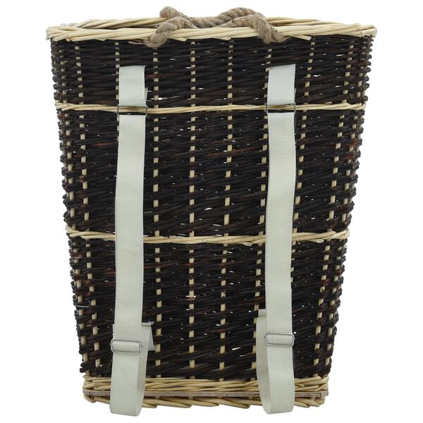 vidaXL Polttopuun kantoreppu hihnoilla 50x44x58 cm luonnollinen paju