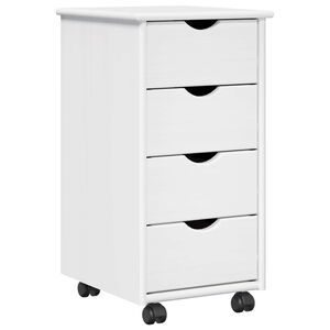 vidaXL Rullaava kaappi 34 x 39 x 65,5 cm Massiivinen m&auml;nty Valkoinen