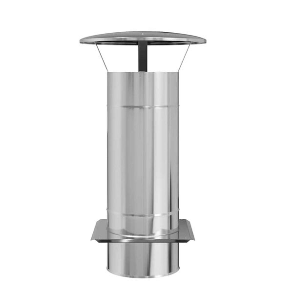 vidaXL Savuhormin Laajennus Hopea 35 x 35 x 65 cm Ruostumaton ter&auml;s