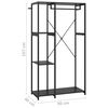 vidaXL Vaatekaappi musta 90x40x167 cm metalli ja lastulevy