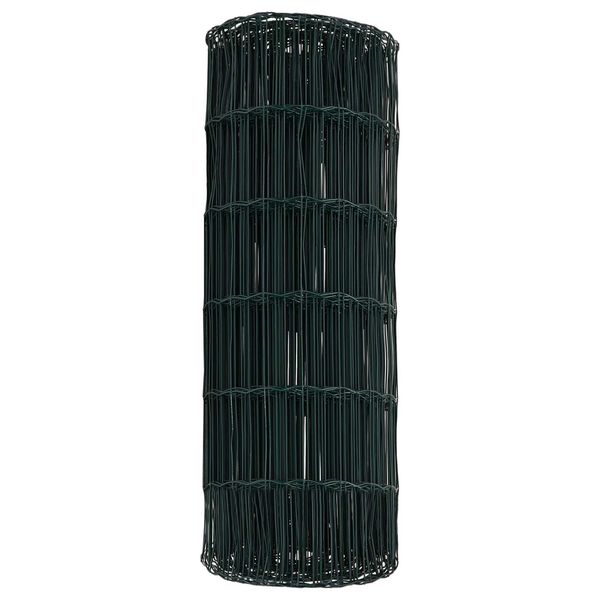 vidaXL Euroaita Vihreä 0.8 x 25 m PVC-pintainen rauta