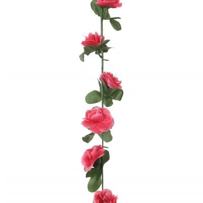 vidaXL Tekokukkaseppeleet 6 kpl kevätruusunpunainen 250 cm