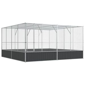 vidaXL Aviaario hopea 418x414x212 cm ter&auml;s