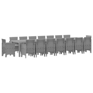 vidaXL Puutarhap&ouml;yt&auml;setti tyynyill&auml; tyynyll&auml; 17 pcs Vaaleanharmaa PP