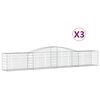 vidaXL Kaarevat kivikorit 3 kpl 400x50x60/80 cm galvanoitu rauta