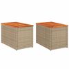 vidaXL Puutarhan sivup&ouml;yd&auml;t 2 kpl beige 55x34x37 cm polyrottinki puu